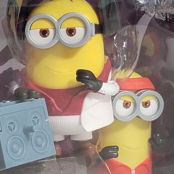 Minions Boombox Set Figures Josh Kevin Bob Stuart - Picture 6 of 12
